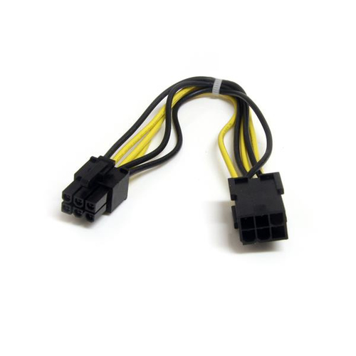 StarTech.com Cable d'extension d'alimentation PCI Express 6 broches 20 cm - Rallonge de câble d'alimentation - Alimentation PCIe de 6 broches (M) pour Alimentation PCIe de 6 broches (F) - 20 cm - noir 