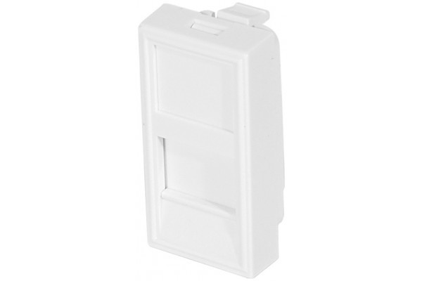 Plastron 22,5x45 droit pour 1 port RJ45 keystone 