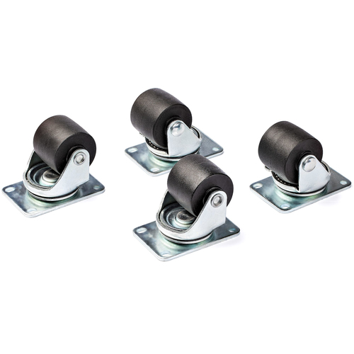 StarTech.com Roulettes Robustes Rack/Cabinet Serveur - Set 4 Roulettes - Kit de roulettes pour rack - noir, argent 