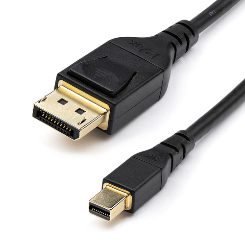 StarTech.com Câble 1m certifié VESA mDP vers DP 1.4 8K 60Hz HBR3 HDR 4K - Câble DisplayPort - Mini DisplayPort (M) verrouillé pour DisplayPort (M) verrouillé - DisplayPort 1.4 - 1 m - support 8K - noir 