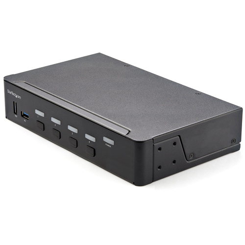 StarTech.com Commutateur KVM HDMI à 4 Ports - 1 Moniteur 4K 60Hz Ultra HDR - KVM de Bureau HDMI 2.0 avec Hub USB 3.0 à 2 Ports (5Gbps) et 4x USB 2.0 HID, Audio - TAA (SV431HU34K6) - Commutateur écran-clavier-souris/audio - 4 x KVM / audio - 1 utilisateur