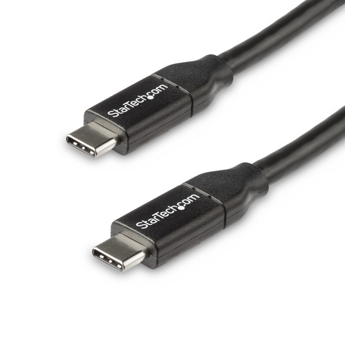 StarTech Câble USB-C vers USB-C avec Power Delivery 5A de 50 cm - Cordon USB 2.0 Type-C certifié USB-IF - Noir - Câble USB - USB-C (M) pour USB-C (M) - Thunderbolt 3 / USB 2.0 - 5 A - 50 cm - noir 