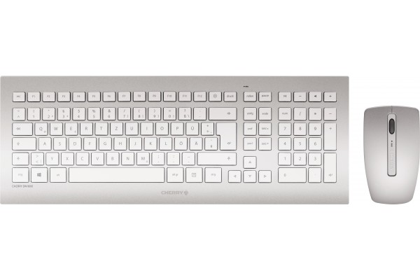 CHERRY Pack clavier & souris DW 8000 Sans fil Argent/Blanc 