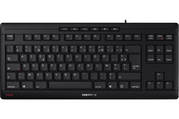 CHERRY Clavier Stream Keyboard TKL compact USB noir 