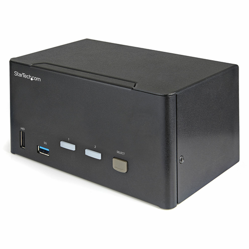 StarTech.com Commutateur KVM DisplayPort 2 Ports pour 3 Moniteurs - 4K 60Hz UHD HDR - KVM de Bureau DP 1.2 avec Hub USB 3.0 2 Ports (5Gbps) et 4 Ports USB 2.0 HID, audio - TAA (SV231TDPU34K) - Commutateur écran-clavier-souris/audio - 2 x KVM / audio - de 