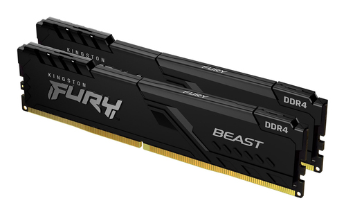 Kingston FURY Beast - DDR4 - kit - 32 Go: 2 x 16 Go - DIMM 288 broches - 3200 MT/s / PC4-25600 - CL16 - 1.35 V - mémoire sans tampon - non ECC - noir 