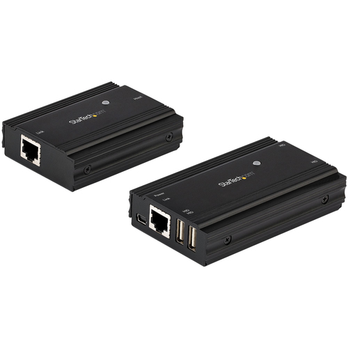 StarTech.com Hub USB 2.0 sur Câble Ethernet CAT5e/CAT6 Unique (RJ45) - 4 Ports - 100m - Concentrateur Extension USB - Boitier Métal - Alimentation Externe - 480 Mbps (USB2004EXT100) - Câble de rallonge USB - USB 2.0 - plus de CAT 5e/6 - jusqu'à 100 m 