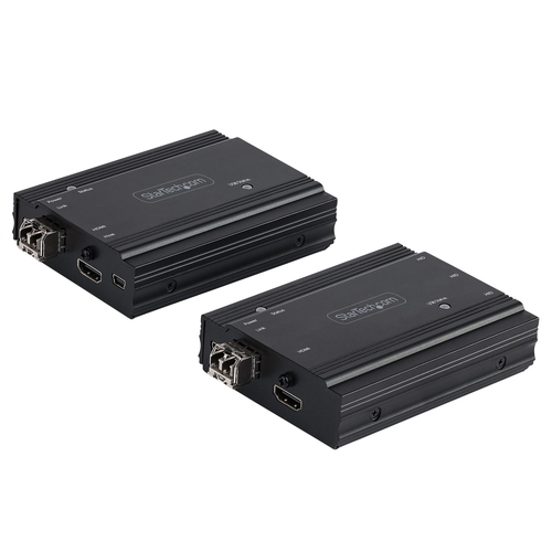StarTech.com Extendeur KVM 4K HDMI Fibre Optique - Extender Commutateur Console KVM HDMI Video & USB - jusqu'à 300m (MultiMode) - 2 Modules 10G MMF SFP+ - Kit Extension KVM (TX/RX) (SV565FXHD4KU) - Rallonge écran-clavier-souris/audio - 10GbE - plus de fib 