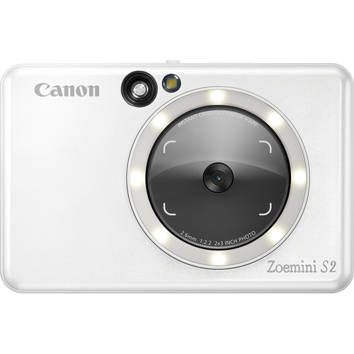 Canon Zoemini S2 - Appareil photo numérique - compact avec imprimante photo instantanée - 8.0 MP - Bluetooth, NFC - blanc perle 