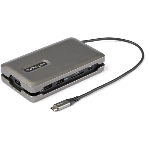 StarTech.com Adaptateur Multiport USB-C 6 en 1 - Mini Dock USB Type-C vers 4K 60Hz HDMI 2.0 - 100W Power Delivery Pass-trough - SD/Micro SD - Hub Convertisseur - Win/Mac/Linux - 25cm (DKT31CSDHPD3) - Station d'accueil - USB-C - HDMI