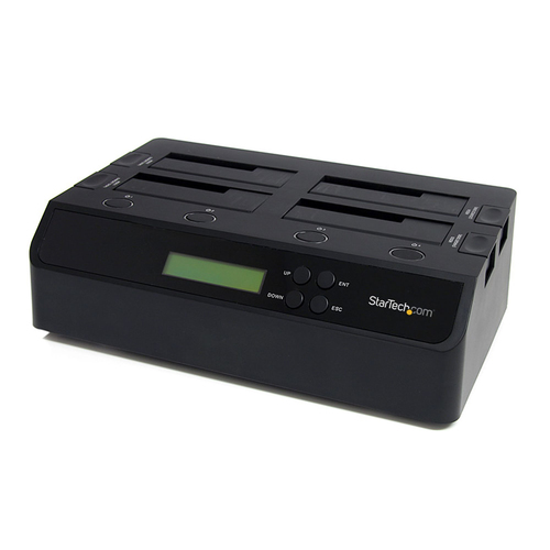StarTech.com Duplicateur autonome 1 vers 3 pour disques durs SATA - Station d'accueil USB 3.0 / eSATA pour 4 HDD SATA (SATDOCK4U3RE) - Duplicateur de disque dur - 4 Baies (SATA-300) - pour P/N: SVA12DN4NEUA 