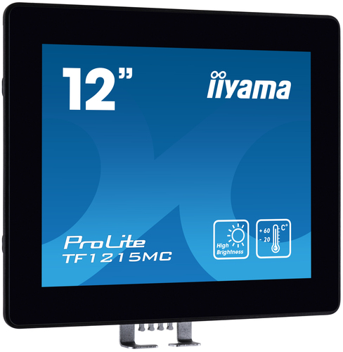 iiyama ProLite TF1215MC-B1 - Écran LED - 12.1" - cadre ouvert - écran tactile - 1024 x 768 - IPS - 540 cd/m² - 1000:1 - 25 ms - HDMI, VGA, DisplayPort - noir 