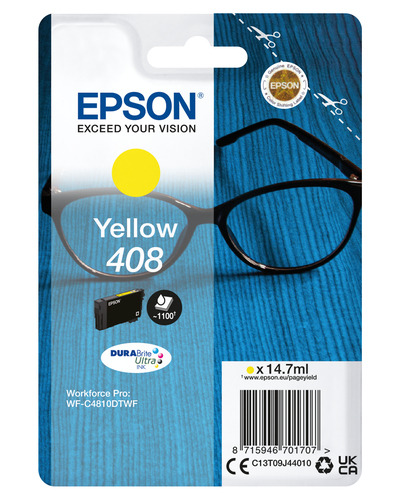 Epson 408 - 14.7 ml - haute capacité - jaune - original - blister - cartouche d'encre - pour WorkForce Pro WF-C4810DTWF - disponible 15 jours 