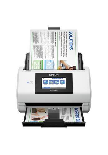 Epson WorkForce DS-790WN - Scanner de documents - Recto-verso - A4/Legal - 600 dpi x 600 dpi - jusqu'à 45 ppm (mono) / jusqu'à 45 ppm (couleur) - Chargeur automatique de documents (100 feuilles) - jusqu'à 7000 pages par jour - USB 3.0, Gigabit LAN, USB 2. 