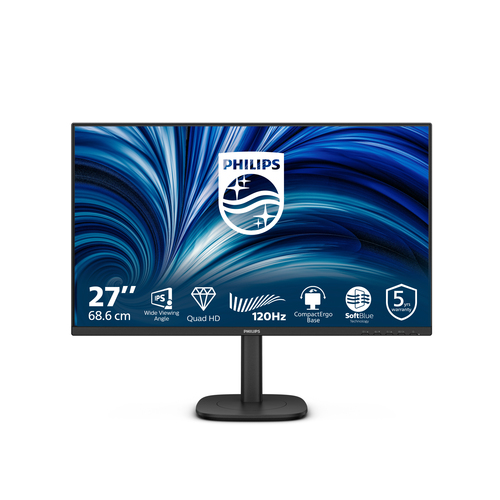 Philips 27B2N3500J - 3000 Series - écran LED - 27" - 2560 x 1440 QHD @ 120 Hz - IPS - 350 cd/m² - 1500:1 - 4 ms - 2xHDMI, DisplayPort - haut-parleurs - noir 