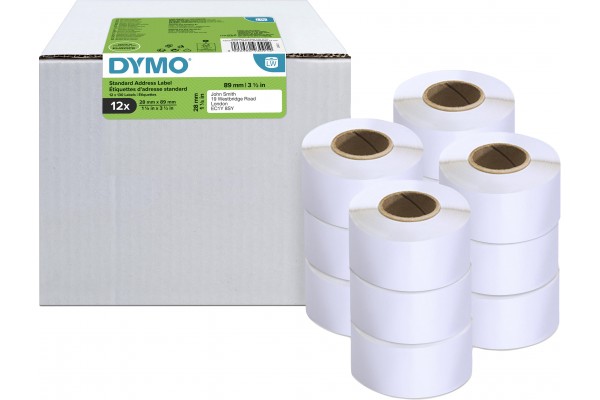 DYMO Labelwriter étiquettes 28x89mm-blanc 12 rouleaux de 130 