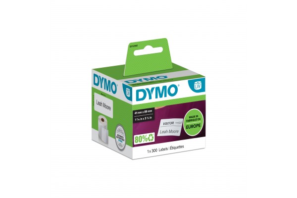 DYMO Rouleaux de 300 étiquettes badge 89 x 41 mm 