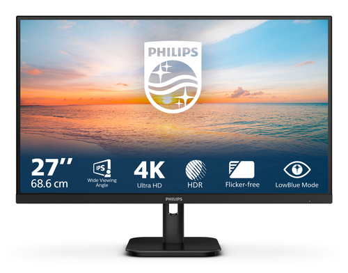 Philips 27E1N1800A - 1000 Series - écran LED - 27" - 3840 x 2160 4K @ 60 Hz - IPS - 350 cd/m² - 1000:1 - HDR10 - 4 ms - 2xHDMI, DisplayPort - haut-parleurs - noir 