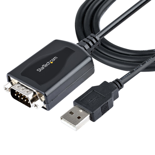 StarTech.com Câble USB vers RS232 de 1m - Câble Convertisseur USB vers RS232 DB9 Mâle avec Rétention Port COM - Adaptateur USB vers Série pour PLC/Imprimante/Scanner, Windows/Mac (1P3FPC-USB-SERIAL) - Adaptateur série - USB - RS-232 