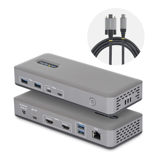 STARTECH USB-C Dock 2x HDMI 4K60 1GbE 100W PD - disponible 15 jours