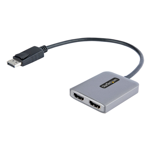 Ce hub DisplayPort vers HDMI MST pilote deux moniteurs HDMI 4K 60Hz à partir d'un périphérique Windows compatible DisplayPort.</p><h3>Le multitâche rendu facile</h3>Ce répartiteur vidéo DisplayPort vers HDMI vous permet de connecter jusqu'à deux écran 