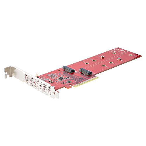 StarTech.com Adaptateur PCIe M.2 - PCIe x8/x16 vers Double NVMe ou AHCI M.2 SSD - PCI Express 4.0, 7,8Gbps/Disque, Bifurcation Requise, Carte PCIe Dual M.2 - Compatible Win/Linux (DUAL-M2-PCIE-CARD-B) - Adaptateur d'interface - M.2 - Slot d'extension vers