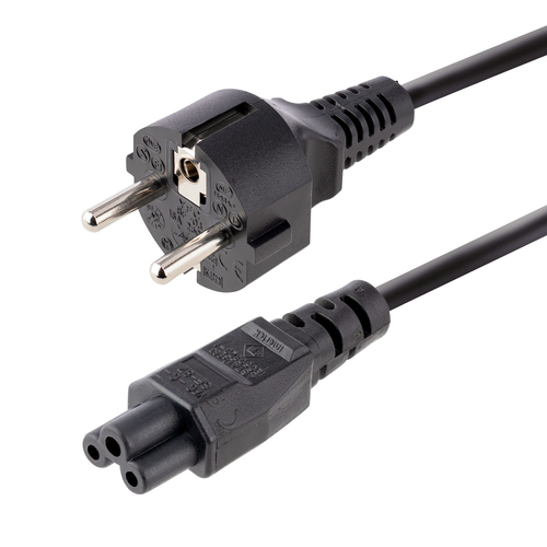StarTech.com Câble d'Alimentation pour PC, 3m - Prise EU à C5, 2,5A 250V - Câble d'alimentation - power CEE 7/7 (P) pour IEC 60320 C5 - CA 250 V - 2.5 A - 3 m - moulé - noir - Europe