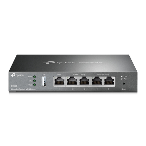 TP-Link Omada ER605 V2.8 - Routeur commutateur 4 ports - 1GbE - ports WAN : 3 - fixation murale 