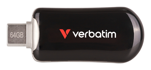 Verbatim Plectra - Clé USB - 64 Go - USB 3.2 Gen 1 / USB-C - noir 