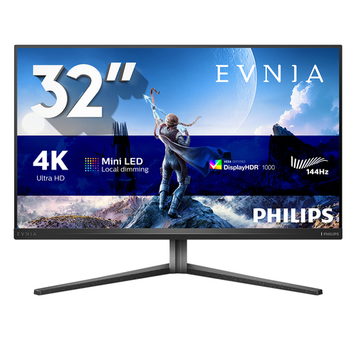 Philips Evnia 6000 32M2N6800M - Écran LED - jeux - 32" (31.5" visualisable) - 3840 x 2160 4K UHD (2160p) @ 144 Hz - IPS - 1250 cd/m² - 1000:1 - DisplayHDR 1000 - 1 ms - 2xHDMI, DisplayPort - ardoise foncée
