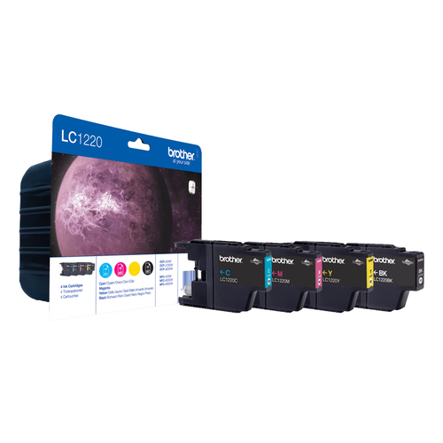 Brother LC1220VALBP - Pack de 4 - noir, jaune, cyan, magenta - original - blister - cartouche d'encre - pour Brother DCP-J525W, DCP-J725DW, DCP-J925DW, MyMio MFC-J825N 