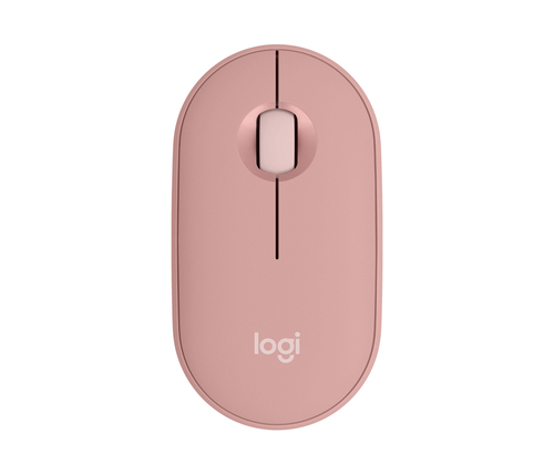 Logitech Pebble Mouse 2 M350s - Souris - optique - 3 boutons - sans fil - Bluetooth 5.2 LE - rose ton sur ton 
