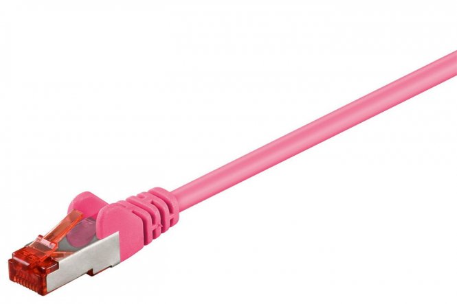 MicroConnect F/UTP CAT6 0.25m Pink PVC Outer Shield : Foil screening 