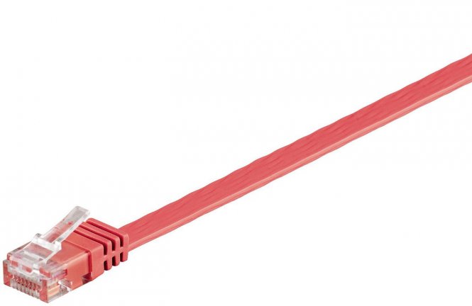 MicroConnect U/UTP CAT6 1M  Red Flat Unshielded Network Cable, 