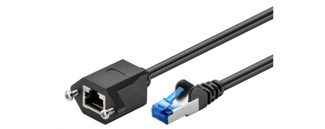 MicroConnect S/FTP CAT6A Ext. cable 1m with mounting flange Black, 