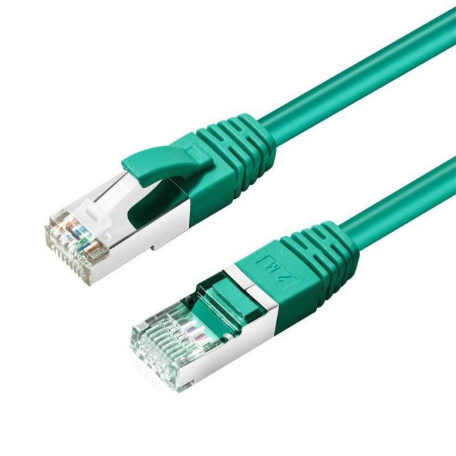 MicroConnect CAT6A S/FTP 1m Green LSZH Shielded Network Cable, LSZH, 