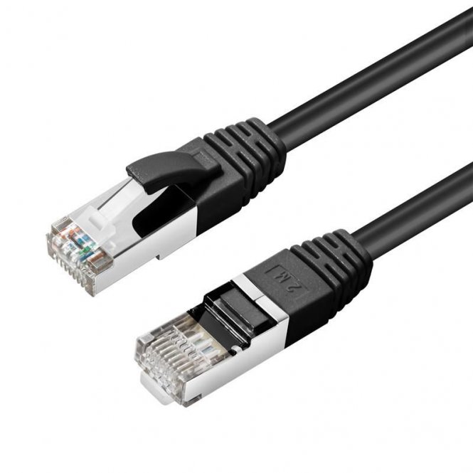 MicroConnect CAT6A S/FTP 10m Black LSZH Shielded Network Cable, LSZH, 