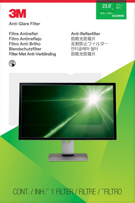 3M Anti-Glare Filter 23.8" Widesc 16:9. Frameless 