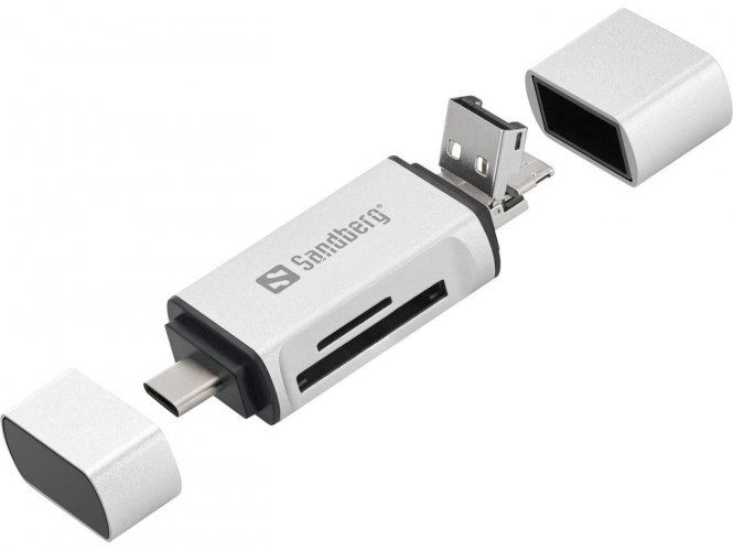 Sandberg Card Reader USB-C+USB+MicroUSB Card Reader 