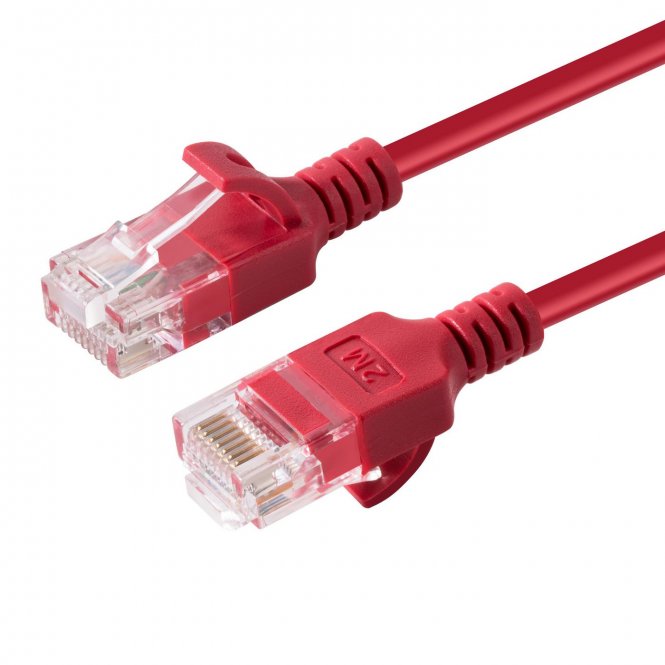 MicroConnect U/UTP CAT6A Slim 5M Red Unshielded Network Cable, 