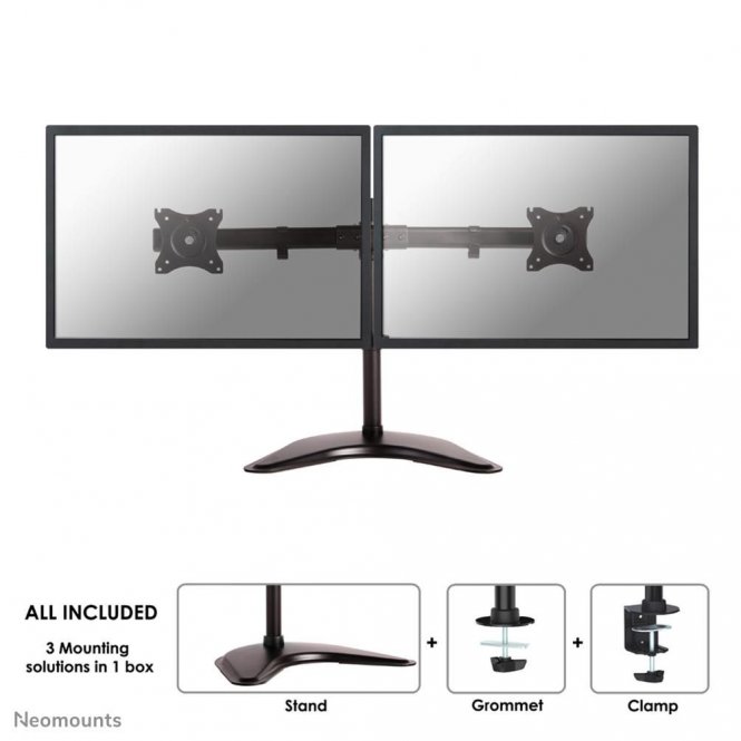 Neomounts by Newstar Tilt/Turn/Rotate Dual monitor  desk mount (stand, clamp & 