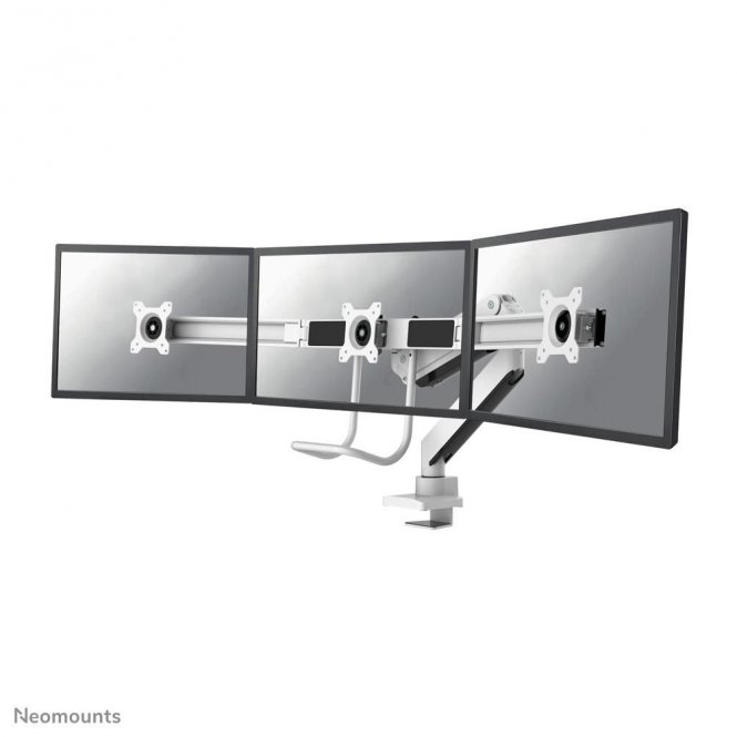 Neomounts Nm-D775Dx3White Full Motion  Dual Desk Monitor Arm (Clamp 