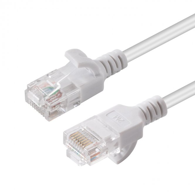 MicroConnect U/UTP CAT6 0.25M White Slim Unshielded Network Cable, 