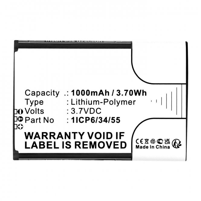 CoreParts Battery 3.7V 1000mAh 3.70Wh 