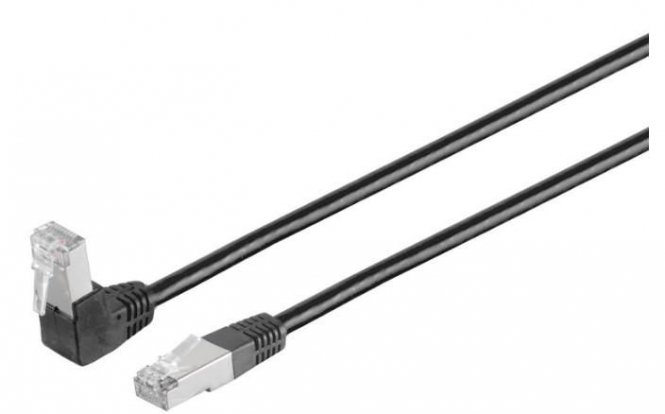 MicroConnect U/UTP CAT6 2M Black PVC 1 x  90ø 