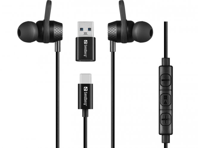 Sandberg USB-C/A In-Earset with  Line-Mic 