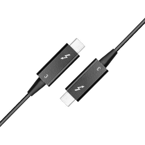 MicroConnect Thunderbolt 3 USB-C Optical  Cable, 40 Gbits/s, black, 50m 