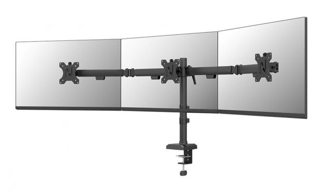 Neomounts DS60-600BL3, Triple Monitor  Desk Mount (Clamp/Grommet), 