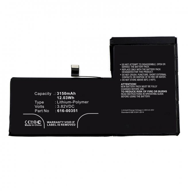 CoreParts Battery for Apple iPhone X 