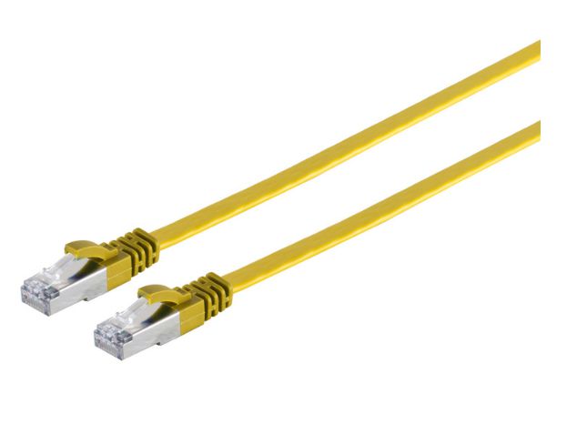 MicroConnect U/UTP CAT6A 5M Yellow Flat Unshielded Network Cable, 